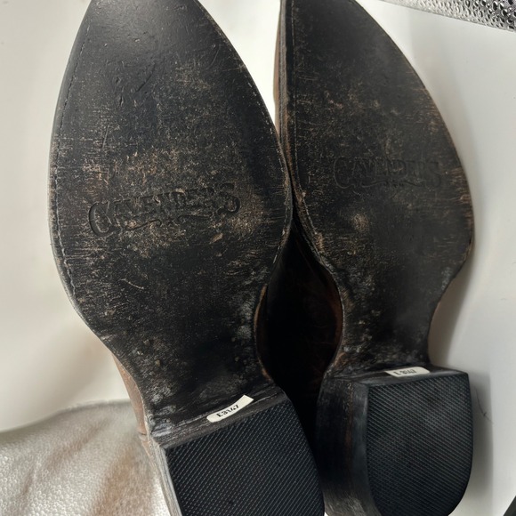 Cavenders Western Boots Brown Leather Stitch with Gold Brush Strokes Size 6.5 B - Picture 11 of 13